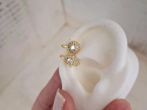 Cuff Doble Mano de Fátima - Acero Dorado