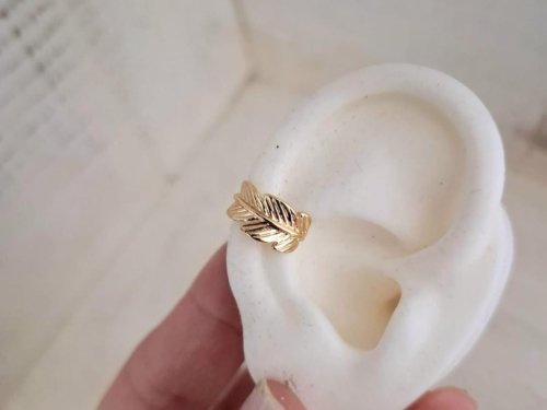 Cuff Hoja - Acero Dorado