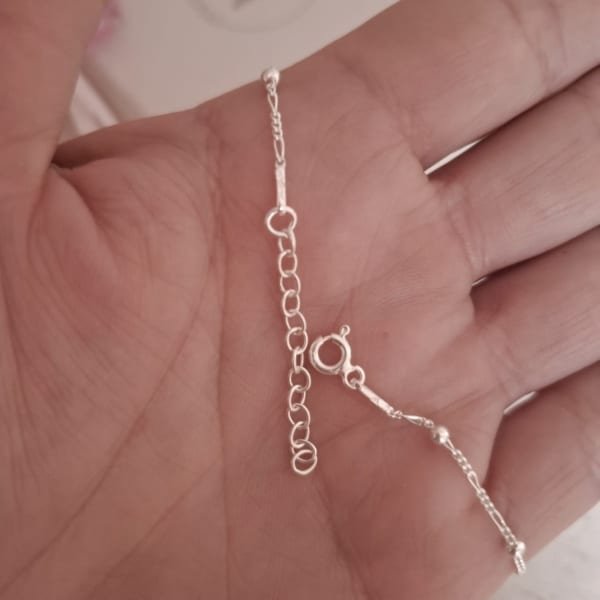Pulsera bolitas figaro. plata 925