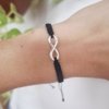 Pulsera macramé Infinito, plata 925