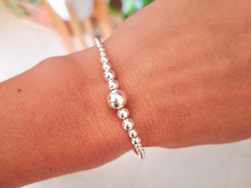 Pulsera Multi bolitas. plata 925