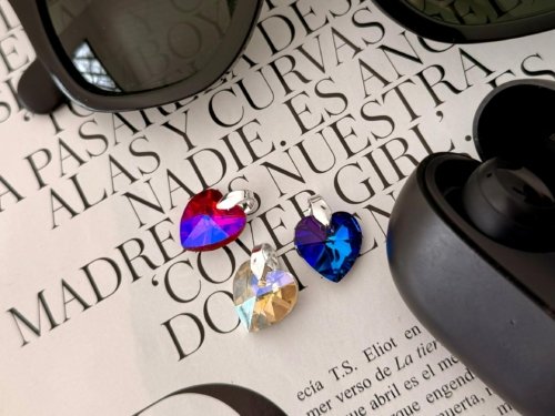 Dije Corazón color- Acero Balnco